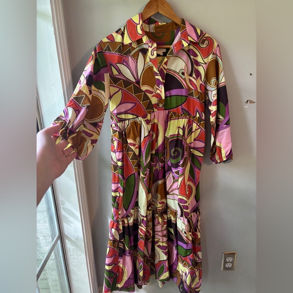 Maeve by ANTHRO Geo Print Maxi Dress | XXS